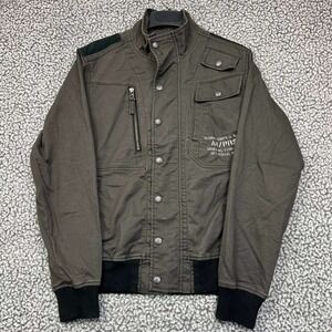 Avirex Jacket Women Medium Full Zip Snap Button Long Sleeves Pockets M